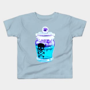 Deadly ice potion - blue and purple skull Kids T-Shirt